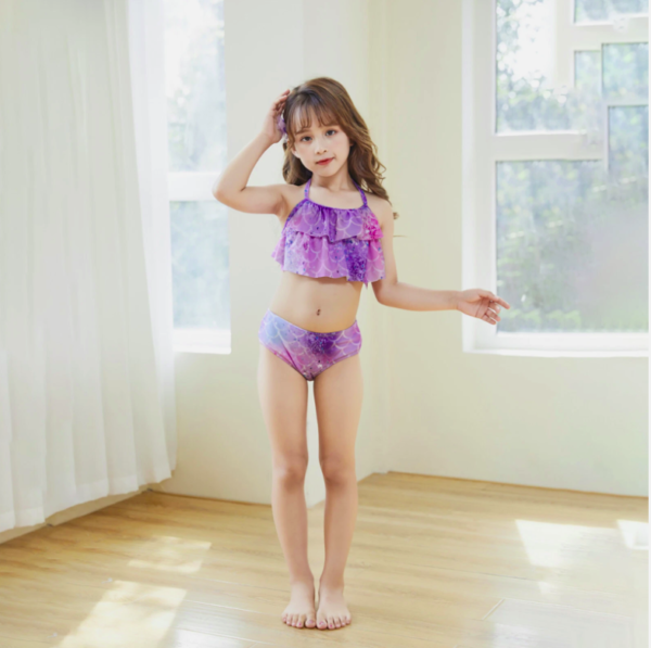 Girls' Mermaid Tail Swimsuit Set - Kids' Pool Party & Cosplay Swimwear - Image 6