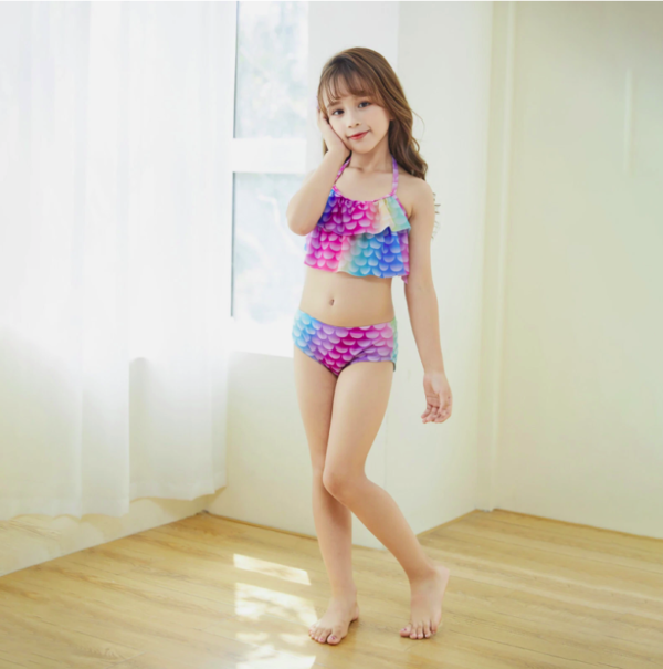 Girls' Mermaid Tail Swimsuit Set - Kids' Pool Party & Cosplay Swimwear - Image 8