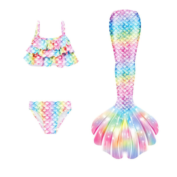 Girls' Mermaid Tail Swimsuit Set - Kids' Pool Party & Cosplay Swimwear - Image 2