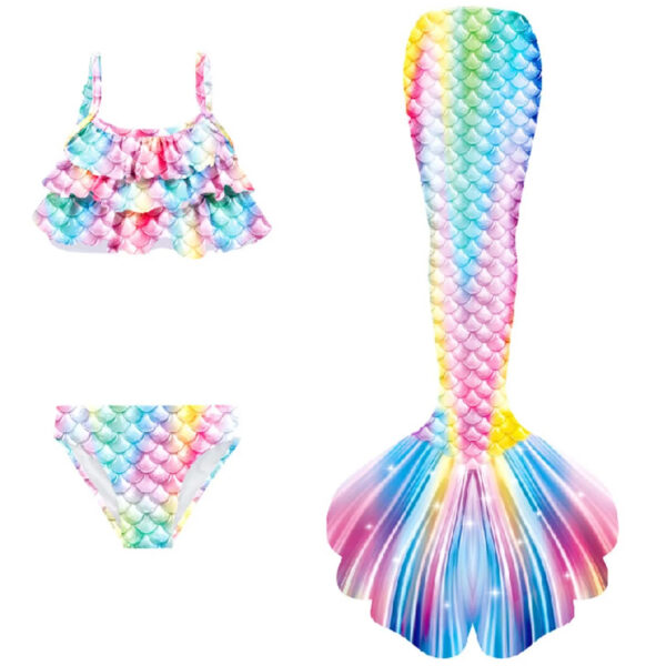 Girls' Mermaid Tail Swimsuit Set - Kids' Pool Party & Cosplay Swimwear - Image 3