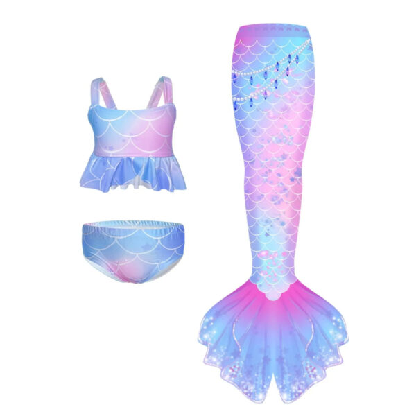 Girls' Mermaid Tail Swimsuit Set - Kids' Pool Party & Cosplay Swimwear - Image 5