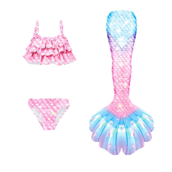 Girls' Mermaid Tail Swimsuit Set - Kids' Pool Party & Cosplay Swimwear - Image 4